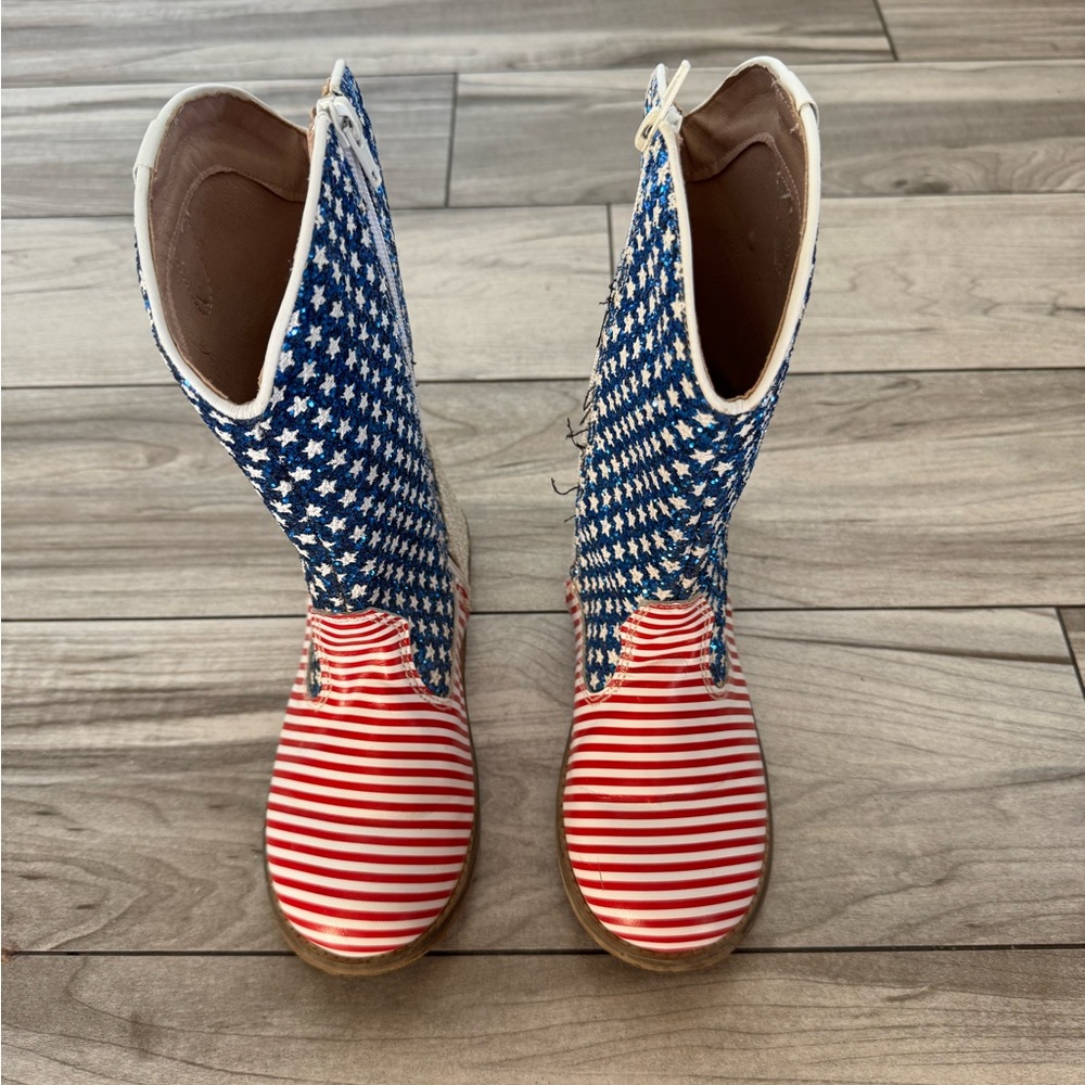 Patriotic Stars and Stripes Kids Boots
